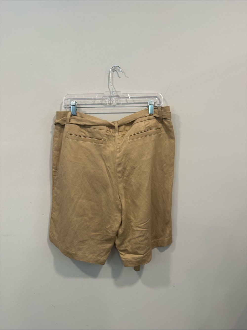 Willi Smith Beige High-Rise Tie-Waist Bermuda Shorts - Picture 3 of 3